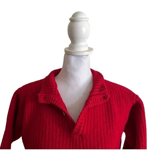 Ubaldin Scuola Italy Knit Red 100% Fine Merino Wool Thick Knit Collared US Small - Picture 4 of 9